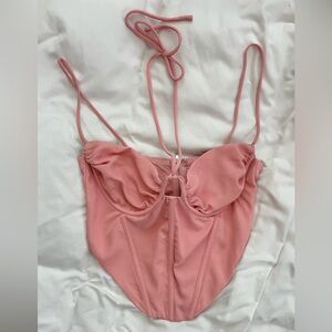 White Fox Elegant Pink bustier - Women's Top